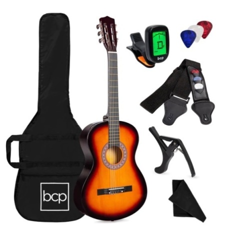 Beginner Acoustic Guitar Set w/ Case, Appears New - Lot 845