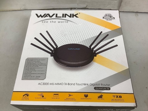 Wavlink Tri-Band Gigabit Router, Powers Up, Appears New - Lot 112