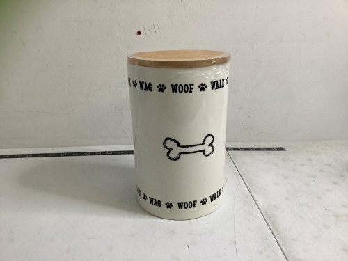 Dog Treat Jar, Small Crack, E-Commerce Return - Lot 321