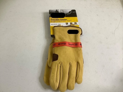 Men's Insulated Deerskin Gloves, L, Appears New - Lot 428