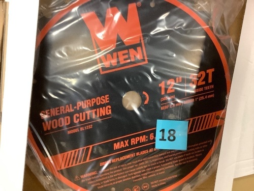 12-Inch 32-Tooth Carbide-Tipped Professional Woodworking Saw Blade - Lot 18