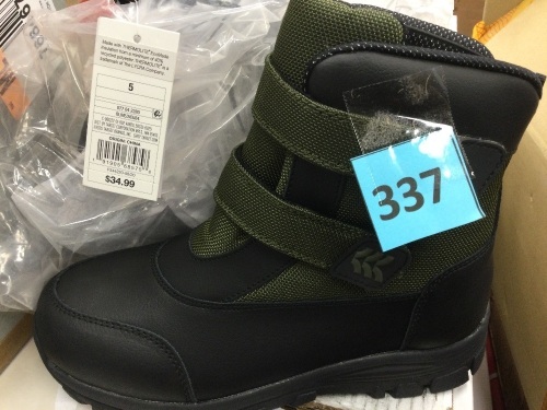 Kid's Black & Olive Boots, Size 5, Appears New - Lot 337