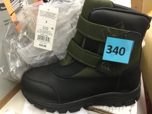 Kid's Black & Olive Boots, Size 5, Appears New - Lot 340