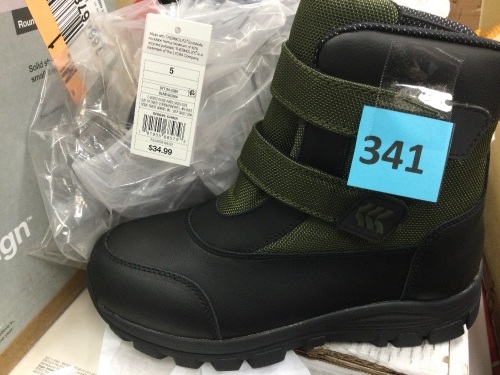 Kid's Black & Olive Boots, Size 5, Appears New - Lot 341