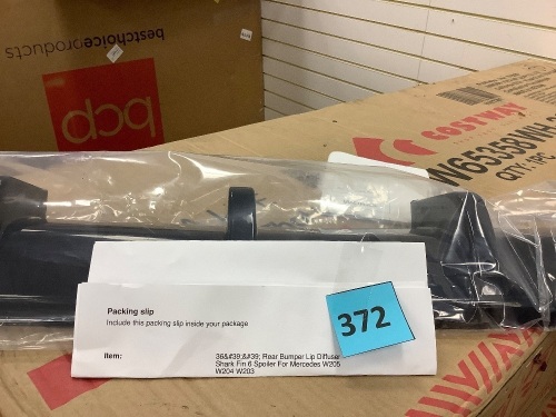 Rear Bumper Lip Diffuser Shark Fin Spoiler for Mercedes W205, W204, or W203 - Lot 372