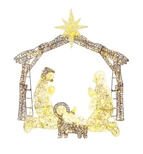 Lighted Christmas Nativity Scene Outdoor Decor with LED Lights, 6ft, Appears New - Lot 410