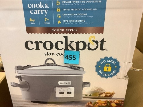 Crock Pot 6qt Cook and Carry Programmable Slow Cooker - Lot 455