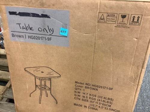 Bar Height Patio Table - Lot 477