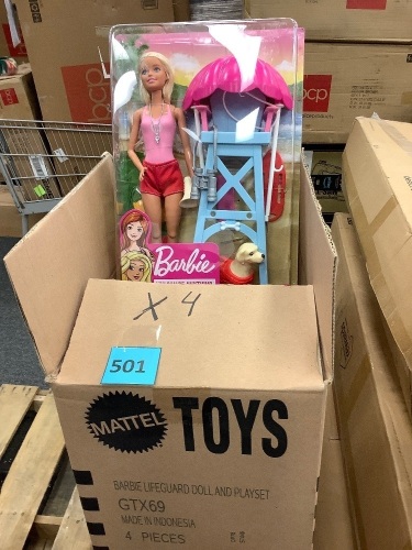 Case of (4) ​Barbie Lifeguard Doll and Playset - Lot 501