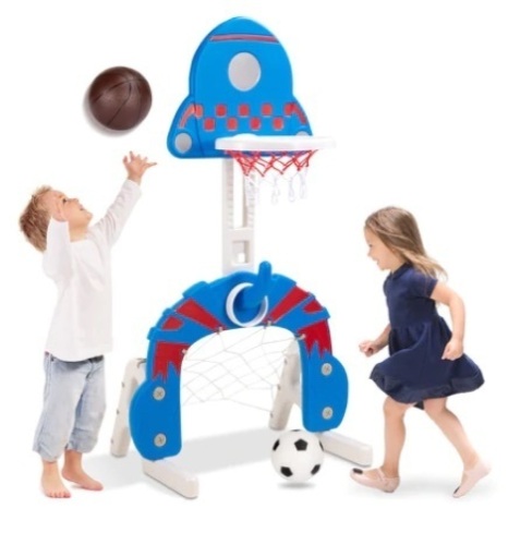 Toddler Activity Center Indoor Outdoor (Basketball, Soccer & Ring Toss), Appears New - Lot 526