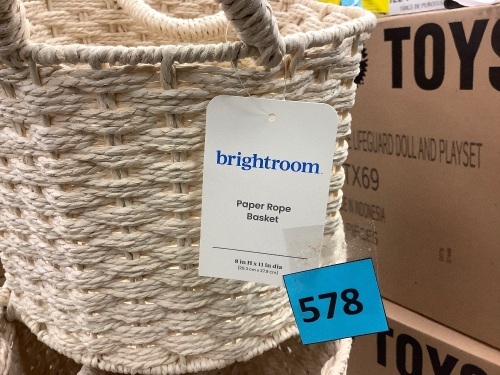 11in Paper Rope Basket - Lot 578