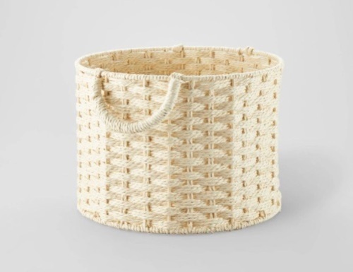 Brightroom Twisted Paper Rope Basket, 8in x 11in, White, Appears New - Lot 582