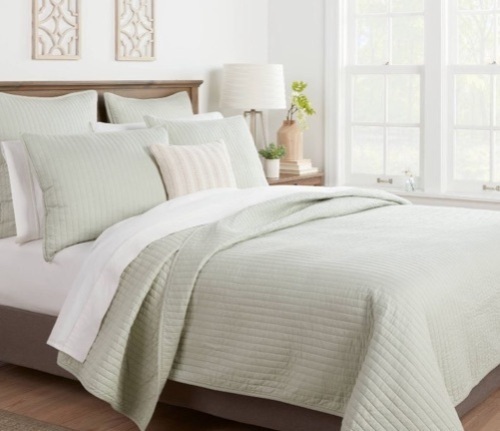 Threshold Full/Queen Washed Cotton Sateen Quilt, Sage, Appears New - Lot 584