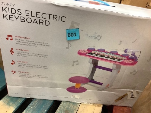 37-Key Kids Electric Keyboard w/ Microphone, Stool - Lot 601
