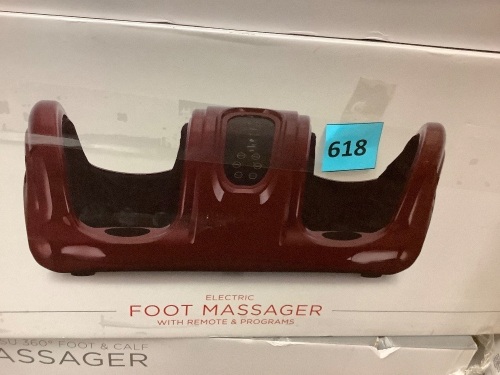 Therapeutic Foot Massager w/ High Intensity Rollers, Remote, 3 Modes - Lot 618