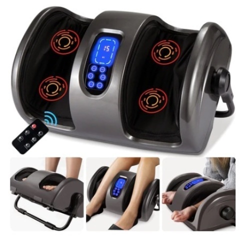 Reflexology Shiatsu Foot Massager w/ High-Intensity Rollers & Remote Control, Gray, Appears New - Lot 619
