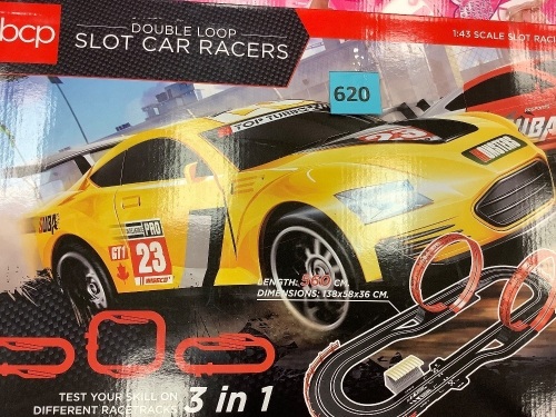 Double Loop Slot Car Racers, 3 in 1 Tracks, Appears New - Lot 620