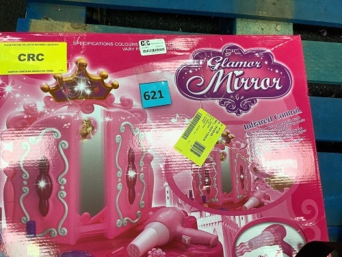 Glamor Mirror, Pink, Appears New - Lot 621