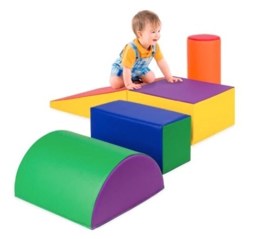 5-Piece Kids Climb & Crawl Soft Foam Shapes Structure Playset, Multicolor, Appears New - Lot 662