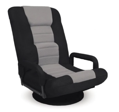 Gaming Floor Chair w/ 360-Degree Swivel, Armrest, Adjustable Backrest, Black/Gray, Appears New - Lot 704