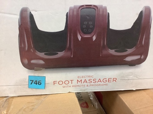 Therapeutic Foot Massager w/ High Intensity Rollers, Remote, 3 Modes - Lot 746