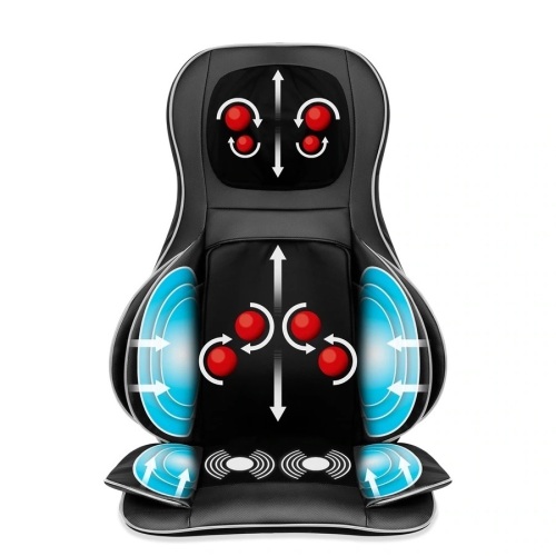 Air Compression Shiatsu Neck & Back Massager Seat w/ Heat, Rolling Massage - Lot 1211