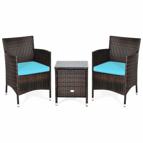 3 Pcs Outdoor Rattan Wicker Furniture Set - Lot 1348