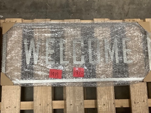 Metal Welcome Sign - Lot 1919