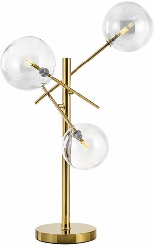 Modern Gold Table Lamp 3-Light Glass Globe - Lot 1941