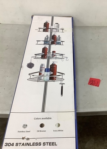 304 Stainless Steel Bathroom Tension Pole Corner Caddy - Lot 1952