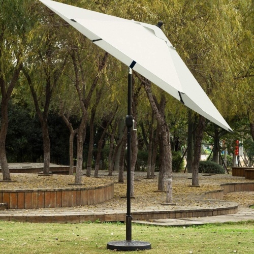Sunnyglade 7.5' Patio Umbrella w/ Push Button Tilt/Crank, 6 Ribs - Lot 1954