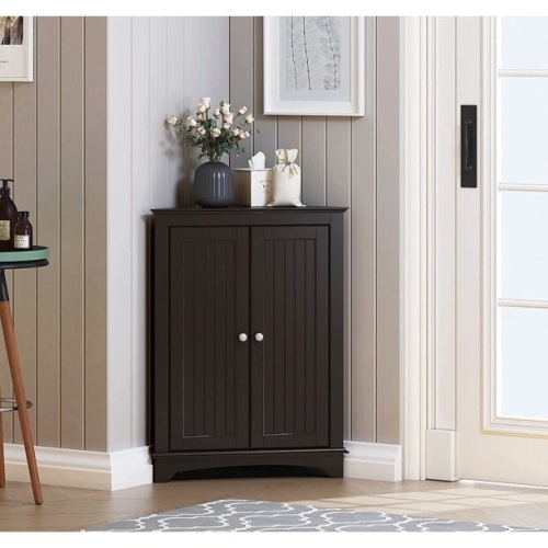 Floor Corner Cabinet w/ 2 Shutter Doors - Lot 1980