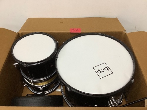Kids Beginner All Wood Acoustic Drum Kit Starter Set w/ Stool, Drumsticks - Lot 2014