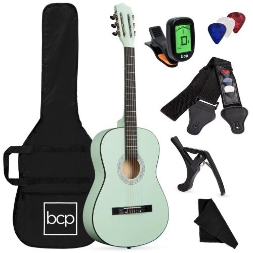 Beginner Acoustic Guitar Set w/ Case, Strap, Digital Tuner, Strings - 38in - Lot 2029