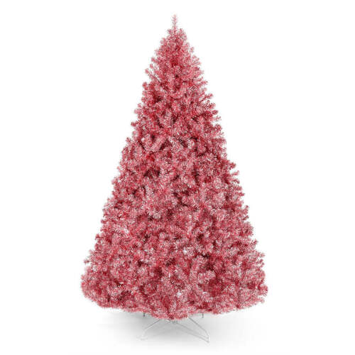 Pink Artificial Tinsel Christmas Tree w/ Foldable Stand - Lot 2046