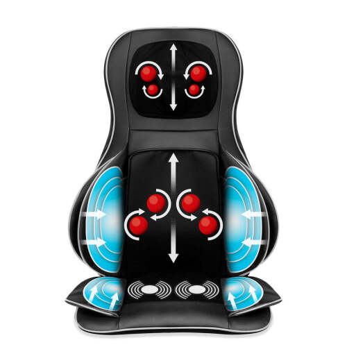Air Compression Shiatsu Neck & Back Massager Seat w/ Heat, Rolling Massage - Lot 2058