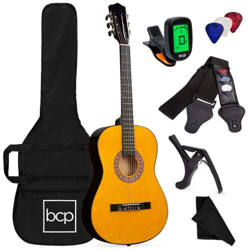 Beginner Acoustic Guitar Set w/ Case, Strap, Digital Tuner, Strings - 38in - Lot 2123