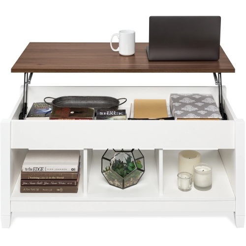 Multifunctional Lift Top Coffee Table w/ Hidden Storage, 3 Cubbies - Lot 2151
