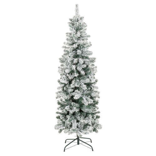 Snow Flocked Artificial Pencil Christmas Tree w/ Stand - Lot 2163