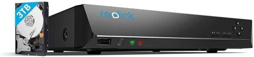 REOLINK 4K 16 Channel Network Video Recorder for Home Security Camera System, Work With 4K/5MP/4MP HD Reolink IP Cameras PoE NVR, 24/7 Recording to Pre-Installed 3TB (Up to 12TB) Hard Drive, RLN16-410 - Lot 54
