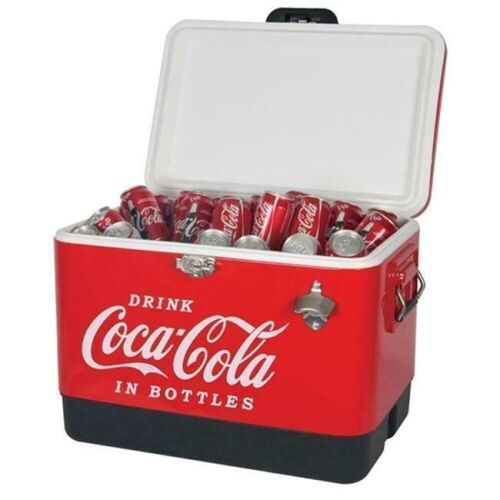 Koolatron 54 qt Coca Cola Ice Chest Hard Cooler with Bottle Opener  - Lot 56