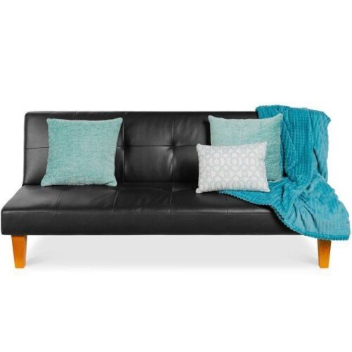 Convertible Lounge Futon Sofa Bed w/ Adjustable Back, Tufted Design - Lot 67