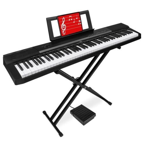 88-Key Digital Piano Set w/ Semi-Weighted Keys, Stand, Sustain Pedal - Lot 97