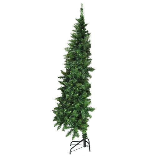 6ft Pre-lit PVC Artificial Half Christmas Tree 8 Flash Modes w/ 250 LED Lights - Lot 101