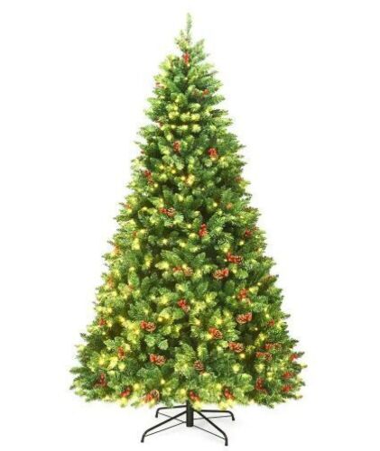 7.5 ft. Pre-Lit LED Slim Fraser Fir Artificial Christmas Tree with 550 Twinkling White Lights - Lot 115