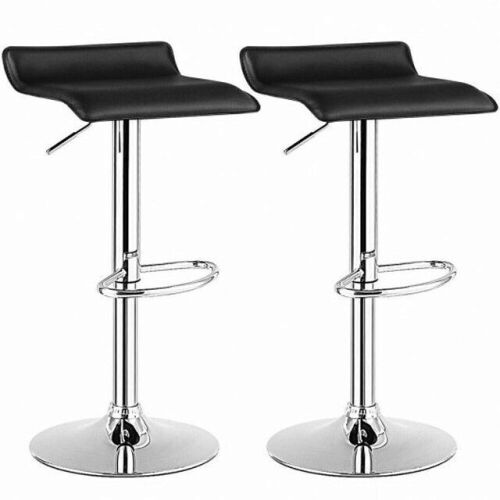Set Of 2 Adjustable Pu Leather Backless Bar Stools - Lot 121