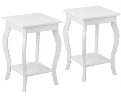 Set of 2 Accent Side Tables With Shelf  - Lot 135