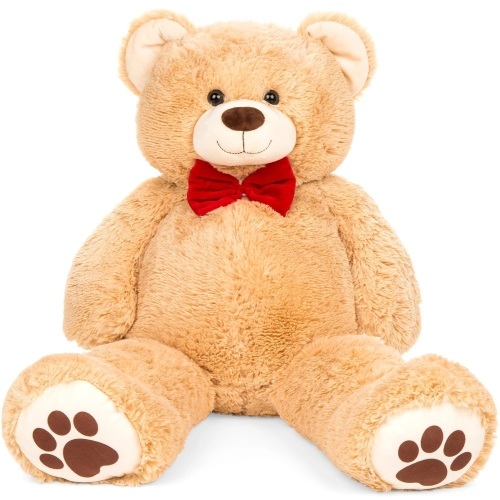 Giant Plush Teddy Bear Stuffed Animal w/ Bow Tie, Paw Prints - 38in  - Lot 160