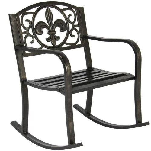 Outdoor Metal Rocking Chair w/ Scroll Design - Lot 178
