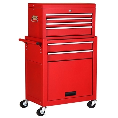 2 in 1 Rolling Cabinet Storage Chest Box Organizer w/ 6 Drawers  - Lot 179
